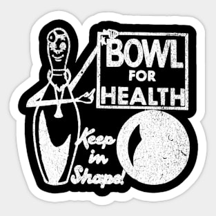 Retro Bowl For Health Vintage Bowling Matchbook Sticker